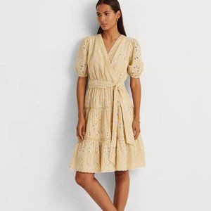 NWT LAUREN RALPH Lauren Eyelet Cotton Voile Dress